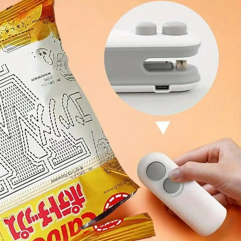 Heat Sealing Machine 2 In 1 Cutting And Sealer Usb Rechargeable Food Sealer Mini Sealer For Snack Storage Food Sealer For Chip Bags, Plastic Bags, Food Storage