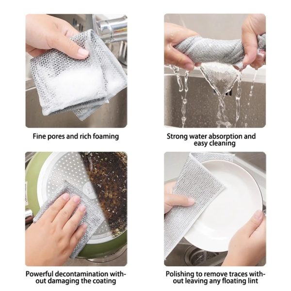 Pack Of 4 Multipurpose Wire Dish Cloths