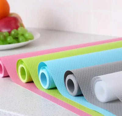 Anti-slip Drawer Mat – Pvc Sheet Roll (45cm X 150cm) For Cabinets, Shelves, And Refrigerators (random Design)
