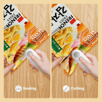 Heat Sealing Machine 2 In 1 Cutting And Sealer Usb Rechargeable Food Sealer Mini Sealer For Snack Storage Food Sealer For Chip Bags, Plastic Bags, Food Storage